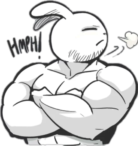 Sticker from the "Rabbo the Muscle Rabbit" sticker pack