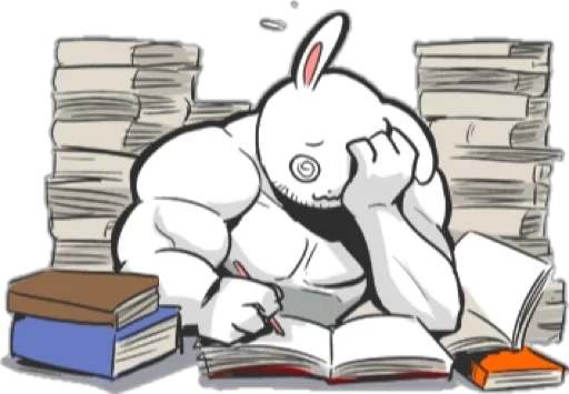 Sticker from the "Rabbo the Muscle Rabbit" sticker pack