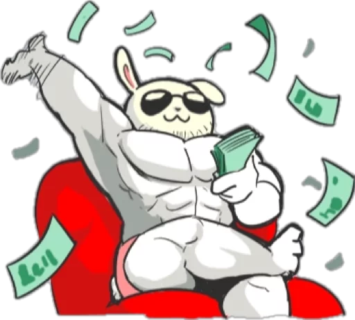 Sticker from the "Rabbo the Muscle Rabbit" sticker pack