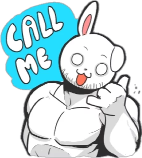 Sticker from the "Rabbo the Muscle Rabbit" sticker pack