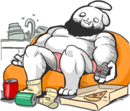 Sticker from the "Rabbo the Muscle Rabbit" sticker pack