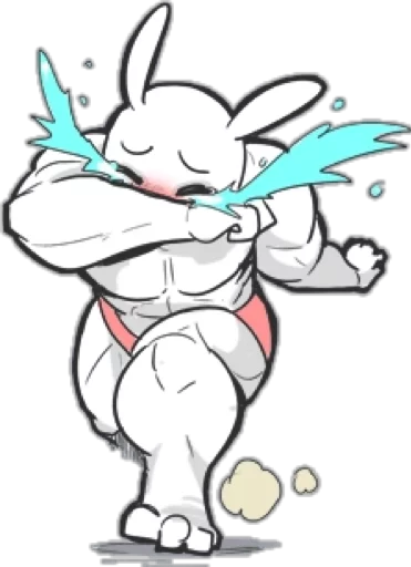 Sticker from the "Rabbo the Muscle Rabbit" sticker pack