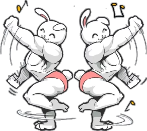 Sticker from the "Rabbo the Muscle Rabbit" sticker pack