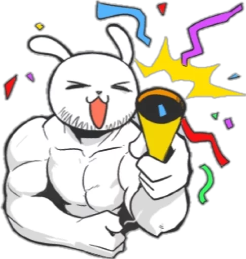 Sticker Rabbo the Muscle Rabbit