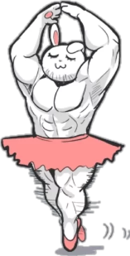 Sticker from the "Rabbo the Muscle Rabbit" sticker pack