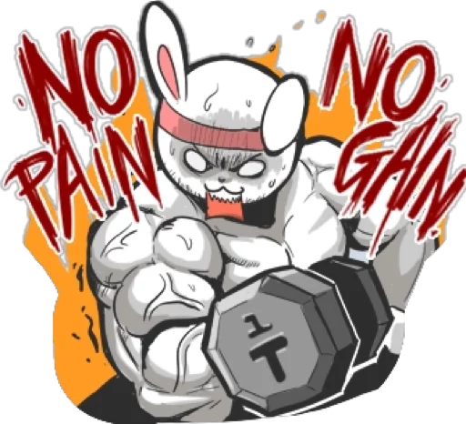 Sticker from the "Rabbo the Muscle Rabbit" sticker pack