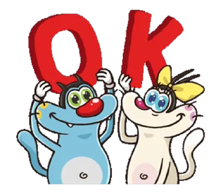 Sticker from the "Oggy" sticker pack