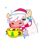 Sticker from the "Santa Moo" sticker pack