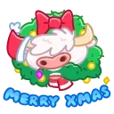 Sticker from the "Santa Moo" sticker pack