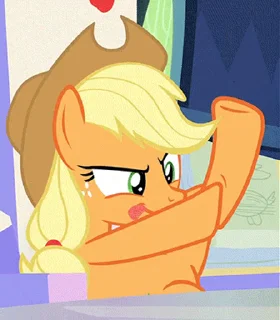 Стикер из набора "Applejack animated"