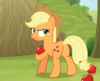 Стикер из набора "Applejack animated"