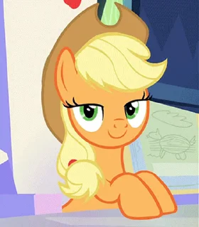 Стикер из набора "Applejack animated"