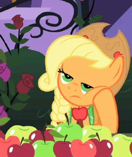 Стикер из набора "Applejack animated"