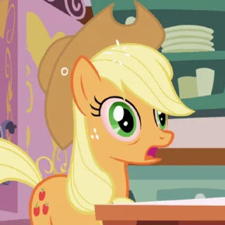 Стикер из набора "Applejack animated"