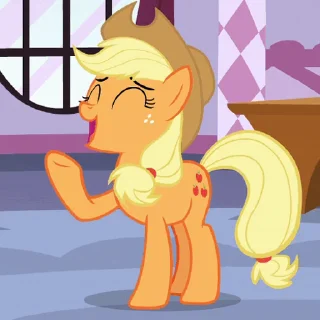 Стикер из набора "Applejack animated"