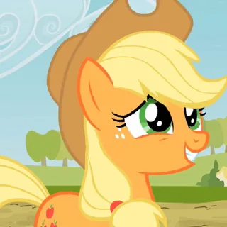 Стикер из набора "Applejack animated"