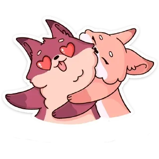 Telegram sticker pack "Рози и Вайлет без надписей"