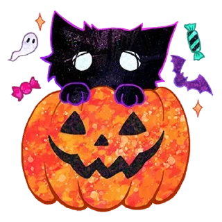 Telegram sticker pack "Halloween Space Cat 🎃"