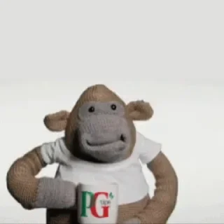 Sticker from the "PG Tips monkey" sticker pack