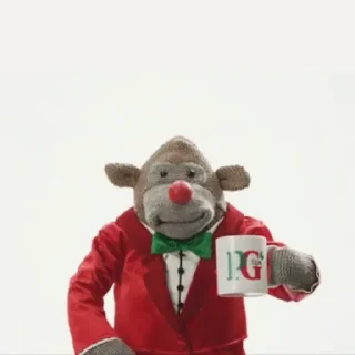 Sticker from the "PG Tips monkey" sticker pack