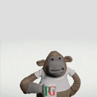 Sticker from the "PG Tips monkey" sticker pack