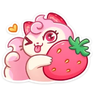 Telegram sticker pack "Клубничка Душечка"