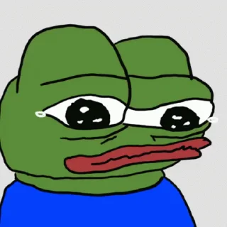 Sticker from the "Sad Pepe" sticker pack