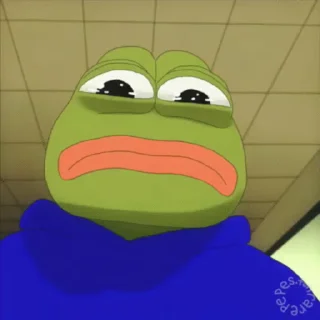 Sticker from the "Sad Pepe" sticker pack