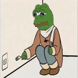 Sticker from the "Sad Pepe" sticker pack