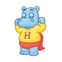 Стикер из набора "Happy Hippos"