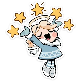 Telegram sticker pack "Зимние Нимб и Рожки"