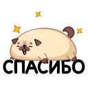 Sticker from the "Мопс Моши" sticker pack