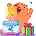 Sticker from the "🎂 10 Years of Telegram" sticker pack