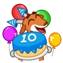 Sticker from the "🎂 10 Years of Telegram" sticker pack