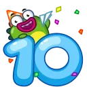 Sticker from the "🎂 10 Years of Telegram" sticker pack