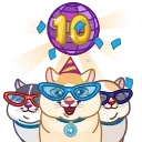 Sticker from the "🎂 10 Years of Telegram" sticker pack