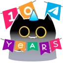 Sticker from the "🎂 10 Years of Telegram" sticker pack