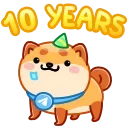 Sticker from the "🎂 10 Years of Telegram" sticker pack