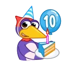 Sticker from the "🎂 10 Years of Telegram" sticker pack