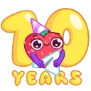 Sticker from the "🎂 10 Years of Telegram" sticker pack