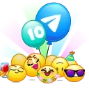 Sticker from the "🎂 10 Years of Telegram" sticker pack