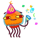 Sticker from the "🎂 10 Years of Telegram" sticker pack