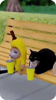 Стикер из набора "Banana Cat"