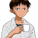 Telegram sticker pack "SHINJI WITH A FUCKING CUP"