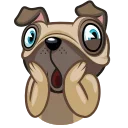 Sticker from the "Fred the Pug" sticker pack