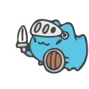 Sticker from the "Animated Blue Cat" sticker pack