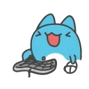 Sticker from the "Animated Blue Cat" sticker pack