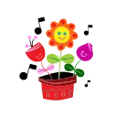 Sticker from the "Animated Flowers" sticker pack