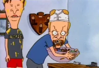 Sticker from the "Beavis and Butthead" sticker pack