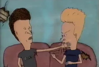 Sticker from the "Beavis and Butthead" sticker pack